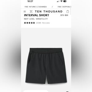 Ten Thousand Interval Training Shorts Black Athletic Men's Shorts 7in inseam